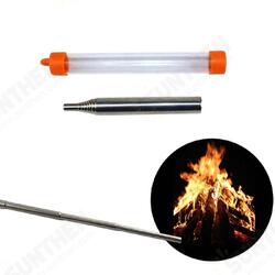 Outdoor Camping Stainless Steel Fire Blow Tube Blowpipe Camping BBQ Blower Tool