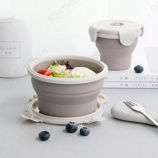 1Pcs Folding Cup Silicone Lunch Box Meal Bowl Food Container Camping Picnic