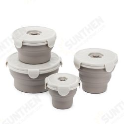 1Pcs Folding Cup Silicone Lunch Box Meal Bowl Food Container Camping Picnic 1Pcs Folding Cup Silicone Lunch Box Meal Bowl Food Container Camping Picnic