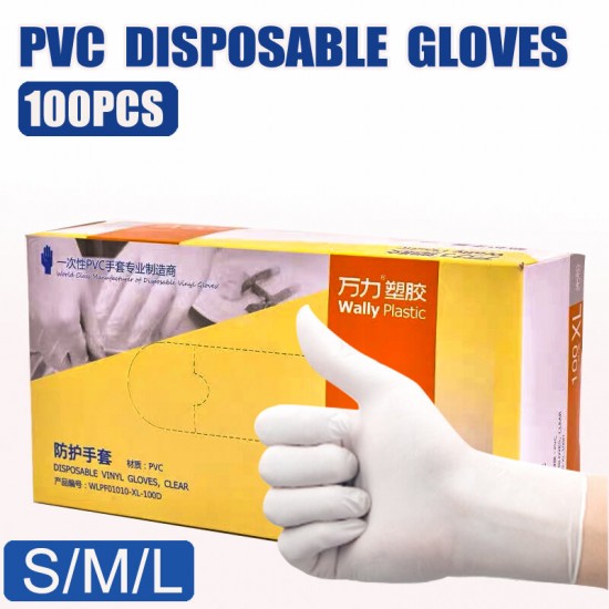 100*Pcs Disposable PVU BBQ Gloves Waterproof Safety Tableware Gloves