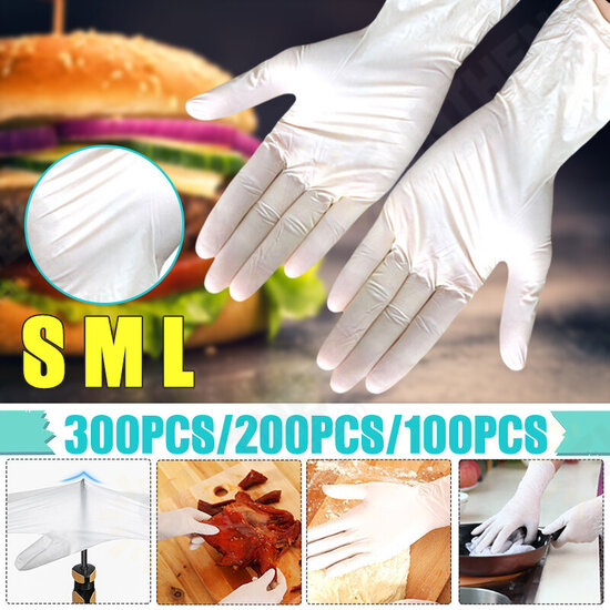 100*Pcs Disposable PVU BBQ Gloves Waterproof Safety Tableware Gloves