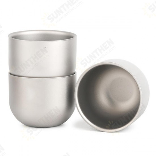 1 Pcs 150ml Water Cup Pure Titanium Camping Travel Portable Tea Cup Double Anti-scalding Cup