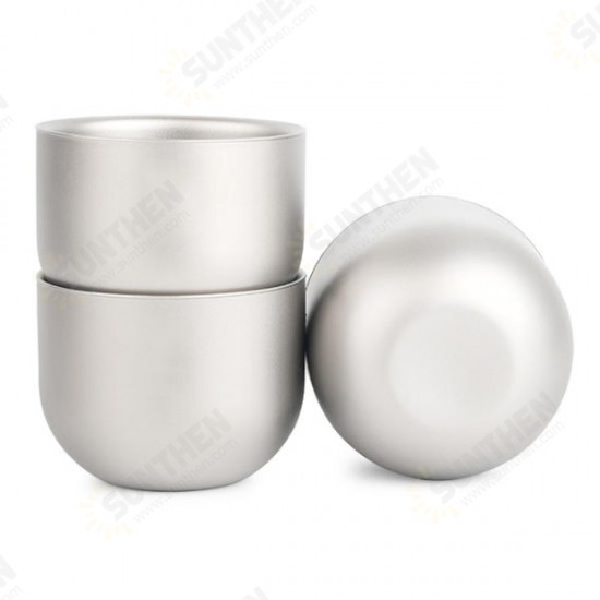 1 Pcs 150ml Water Cup Pure Titanium Camping Travel Portable Tea Cup Double Anti-scalding Cup