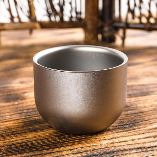 1 Pcs 150ml Water Cup Pure Titanium Camping Travel Portable Tea Cup Double Anti-scalding Cup