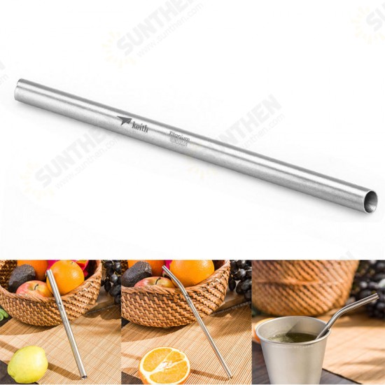 Ti3701 Ti3702 Titanium Drinking Straw Heat Resistant Reusable Juice Beverages Sucker