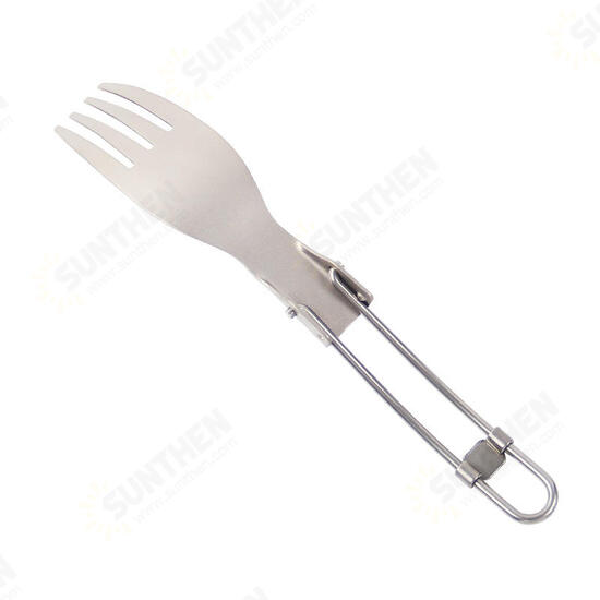 Ti5303 Titanium Folding Fork Ultralight Spork Cutlery Outdoor Camping Picnic Tableware