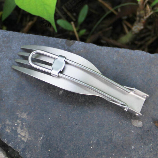 Ti5303 Titanium Folding Fork Ultralight Spork Cutlery Outdoor Camping Picnic Tableware