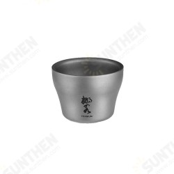 45ml Titanium Cup Ultralight Double Wall Chinese Kongfu Tea Cup for Outdoor Camping Hiking Picnic