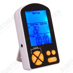 Outdoor BBQ Cooking Digital LCD Remote Thermometer with Built-in Timer Alarm AAA Battery Outdoor BBQ Cooking Digital LCD Remote Thermometer with Built-in Timer Alarm AAA Battery