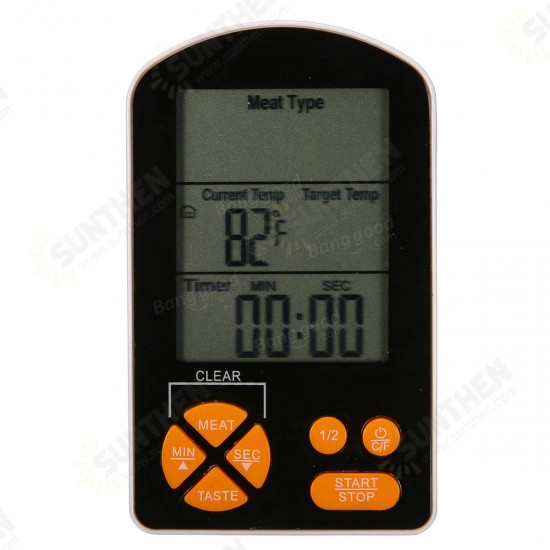 Outdoor BBQ Cooking Digital LCD Remote Thermometer with Built-in Timer Alarm AAA Battery Outdoor BBQ Cooking Digital LCD Remote Thermometer with Built-in Timer Alarm AAA Battery