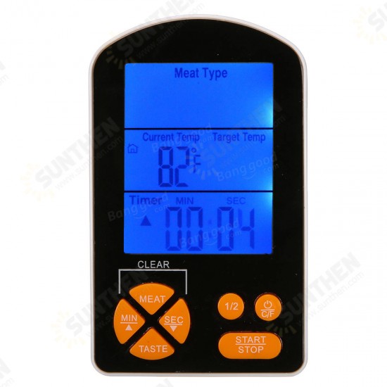 Outdoor BBQ Cooking Digital LCD Remote Thermometer with Built-in Timer Alarm AAA Battery Outdoor BBQ Cooking Digital LCD Remote Thermometer with Built-in Timer Alarm AAA Battery