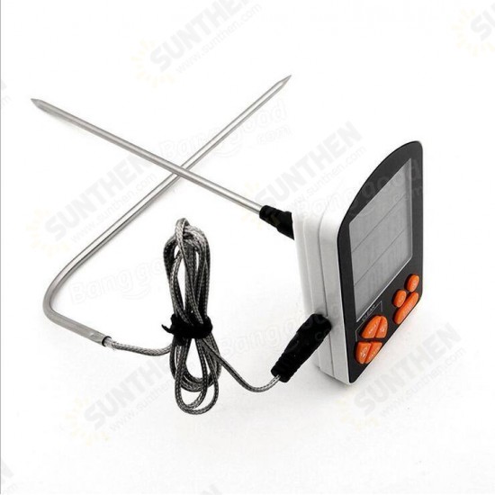 Outdoor BBQ Cooking Digital LCD Remote Thermometer with Built-in Timer Alarm AAA Battery Outdoor BBQ Cooking Digital LCD Remote Thermometer with Built-in Timer Alarm AAA Battery