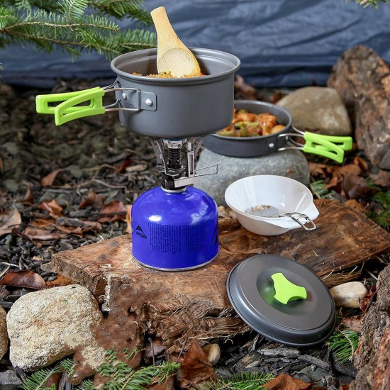 Portable 14pcs Outdoor Camping Cookware Set Hiking Cooking Pot Pan Picnic Set AU