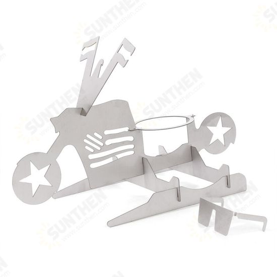 Portable Chicken Roaster Rack Barbecue Grill Oven Chicken Duck Holder Motorcycle Shape BBQ Stainless Steel Rack Tool Portable Chicken Roaster Rack Barbecue Grill Oven Chicken Duck Holder Motorcycle Shape BBQ Stainless Steel Rack Tool