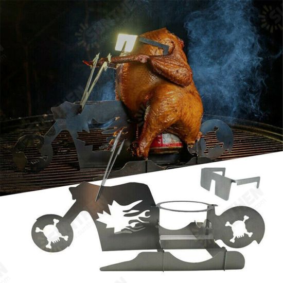 Portable Chicken Roaster Rack Barbecue Grill Oven Chicken Duck Holder Motorcycle Shape BBQ Stainless Steel Rack Tool Portable Chicken Roaster Rack Barbecue Grill Oven Chicken Duck Holder Motorcycle Shape BBQ Stainless Steel Rack Tool