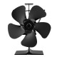 SF204G 5 Blades Fireplace Fan Silent Motors Heat Powered Stove Fan Eco Stove Fan for Gas/Pellet/Wood/Log Stoves