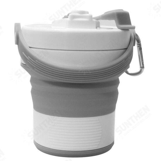 Silicone Folding Coffee Cup Sports Cup Travel Cup Office Retractable Cup with Straw