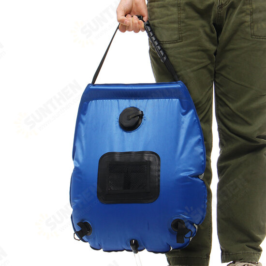 20L Solar Shower Bag Solar Heating Camping Shower Bag Heating Pipe Bag for Summer Beach Climbing Fishing Hiking