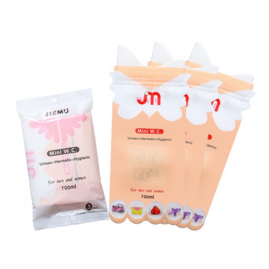 700ml 3 Pcs Disposable Urinal Bags Emergency Urination Toilet Vomit Bag Camping Travel