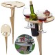 Wooden Outdoor Wine Table Portable Folding Camping Picnic Table With Glass Rack Wine Rack Table Travel Foldable Fruit Table