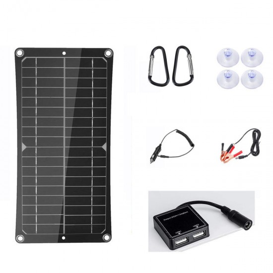 100W 18V Monocrystalline Solar Panel Dual USB Portable Battery Charger Car RV Boat Portable Charger Outdoor Camping Travel