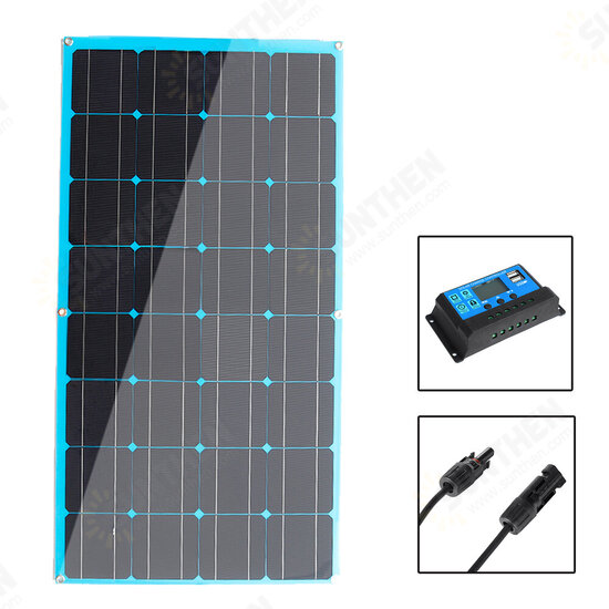 100W 18V Polycrystalline Solar Panel USB/DC Dual Output Battery Charger Portable Camping Travel