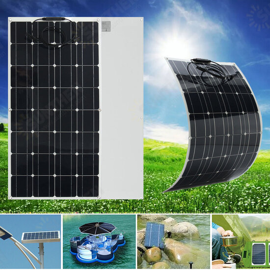 100W 18V Solar Panel l 1.5m Cable 5400Pa Pressure Mono-crystalline Semi-flexible Panel Power Bank