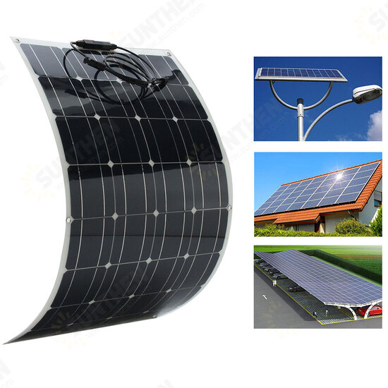 100W 18V Solar Panel l 1.5m Cable 5400Pa Pressure Mono-crystalline Semi-flexible Panel Power Bank