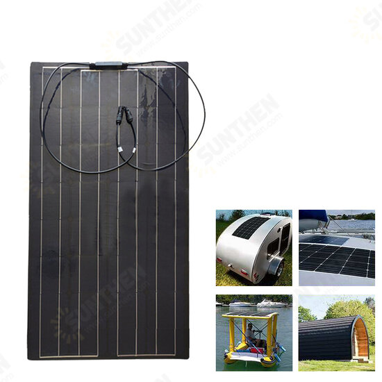 100W 18V TPT Solar Panel High Efficiency Solar Charger DIY Connector Battery Charger Outdoor Camping Travel