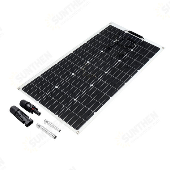 100W Solar Panel Monocrystalline DIY Connector Charger High Efficiency Power Generator Camping Car Boat Home