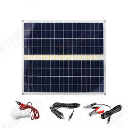 30W Dual USB+DC 12V/5V Folding Solar Power Panel System+Car Charger+Alligator Clip+Camping Light Bulb 30W Dual USB+DC 12V/5V Folding Solar Power Panel System+Car Charger+Alligator Clip+Camping Light Bulb