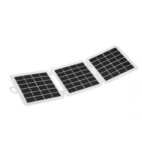 7W Foldable Solar Panel USB Output Port Portable Monocrystalline Charging Panel Outdoor Camping Emergency Charging Kit