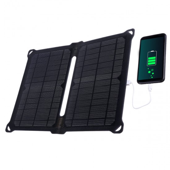 Foldable Solar Charger Waterproof ETFE Monoctrystalline Solar Panel Dual USB Ports Outdoor Camping Charger for Yacht RV Car Boat