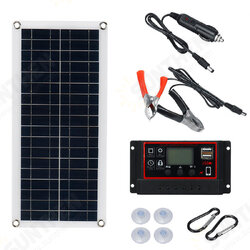 18V Solar Power System Waterproof Emergency USB Charging Solar Panel With 40A/50A/60A Charger Controller Kit Camping Travel Power Generation 18V Solar Power System Waterproof Emergency USB Charging Solar Panel With 40A/50A/60A Charger Controller Kit Camping Travel Power Generation