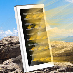 20000mAh Mini Ultra-thin Solar Power Bank 2.1A Fast Charging LED Emergency Lighting Large Capacity Charger Electricity Treasure Outdoor Camping Travel Emergency Power 20000mAh Mini Ultra-thin Solar Power Bank 2.1A Fast Charging LED Emergency Lighting Large Capacity Charger Electricity Treasure Outdoor Camping Travel Emergency Power