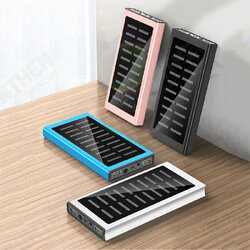 20000mAh Mini Ultra-thin Solar Power Bank 2.1A Fast Charging LED Emergency Lighting Large Capacity Charger Electricity Treasure Outdoor Camping Travel Emergency Power 20000mAh Mini Ultra-thin Solar Power Bank 2.1A Fast Charging LED Emergency Lighting Large Capacity Charger Electricity Treasure Outdoor Camping Travel Emergency Power