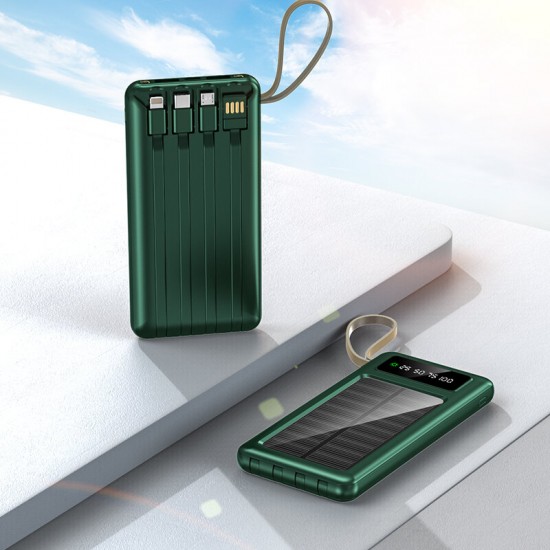 20000mAh Solar Power Bank with Four Lines 2.1A Fast Charging LED Lights Lighting Ultra Thin Portable Outdoor Camping Travel Mobile Power