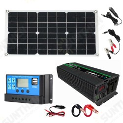 8000W Solar Inverter Kit 1300W Solar Power SystemwITH 18W Solar Panel 30A Solar Controller for Camping Travel