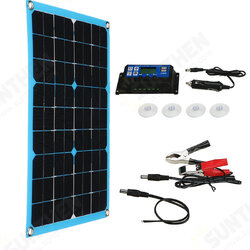 Monocrystalline Solar Panel Power Inverter System DC / USB Solar Charger With Controller For Home Car RV Boat Battery Charger Monocrystalline Solar Panel Power Inverter System DC / USB Solar Charger With Controller For Home Car RV Boat Battery Charger
