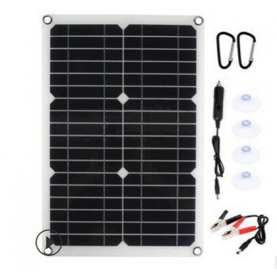 Portable 30W 18v Solar Panel Multi-function Solar Charger Kit Waterproof Emergency Photovoltaic Charge For Outdoor Travel Camping RV