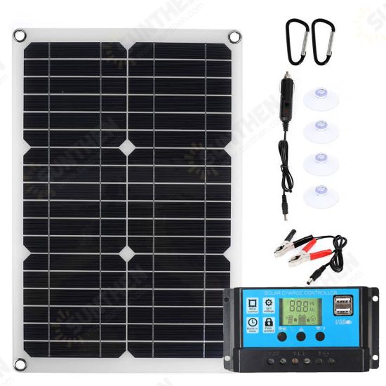 Portable 30W 18v Solar Panel Multi-function Solar Charger Kit Waterproof Emergency Photovoltaic Charge For Outdoor Travel Camping RV