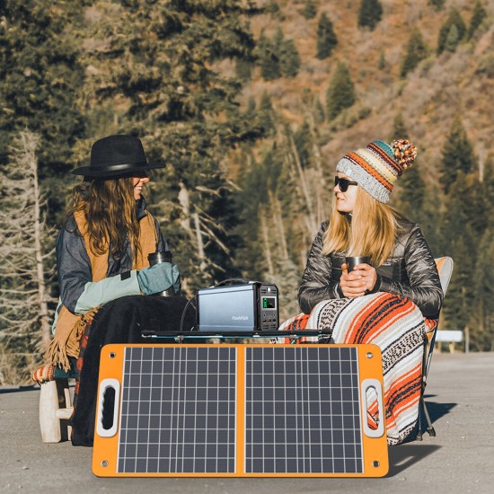 18V 60W Foldable Solar Panel Portable Solar Charger with DC Output USB-C QC3.0 for Phones Tablets Camping Van RV Trip