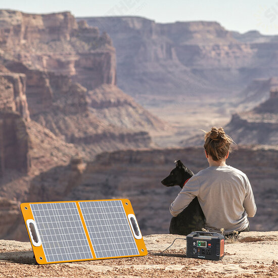 18V 60W Foldable Solar Panel Portable Solar Charger with DC Output USB-C QC3.0 for Phones Tablets Camping Van RV Trip