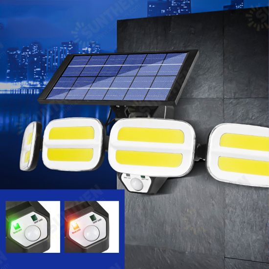 1200mAh Solar Wall Light Intelligent Human Sensor Light Super Bright Waterproof Outdoor Garden Camping Patio Lighting