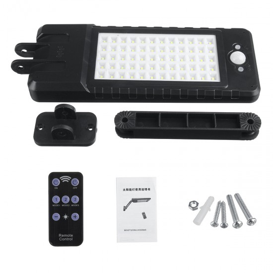 120COB/60LED Solar Flood Light 3 Modes Induction Spotlight Waterproof Camping Light with Remote Control