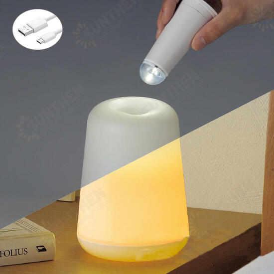 1W USB Night Light Bedside Lantern Plastic 60LM Two Modes Camping Lamp Table Desk LED