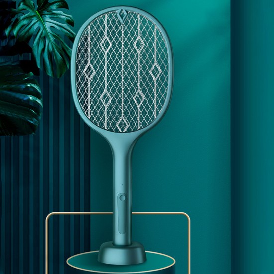 2-In-1 3000V Electric Mosquito Swatter Dual Mode Built-in Battery USB Rechargeable Outdoor Home Mosquito Killer