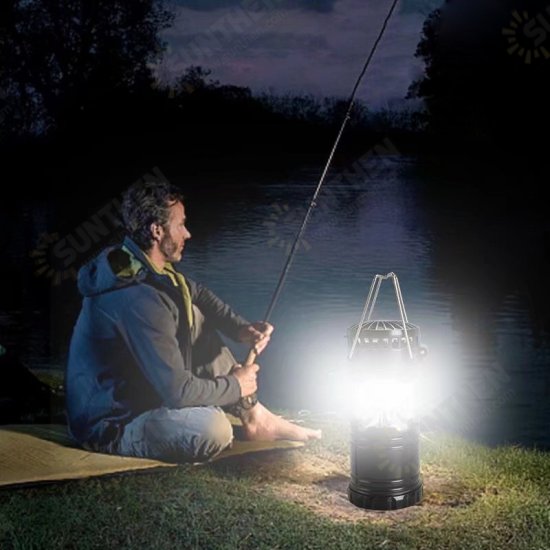 2 in 1 COB/Ball Bulb Camping Light Multifunction Camping Emergency Lantern With Fan Work Lights Night Light Tent Light For Outdoor Camping Fishing