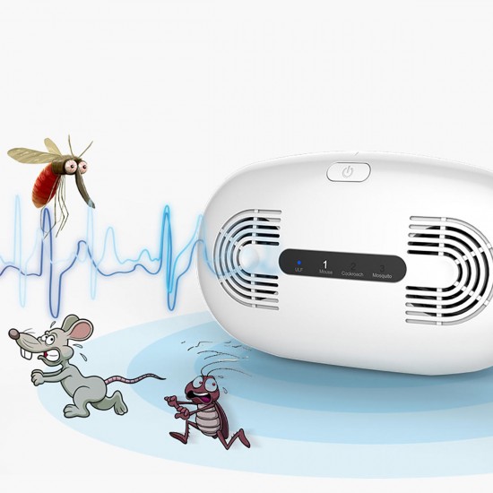 220V Ultrasonic Pest Dispeller Repeller Control Electronic Fly Rat Mosquito Rodent Insect Bug Killer