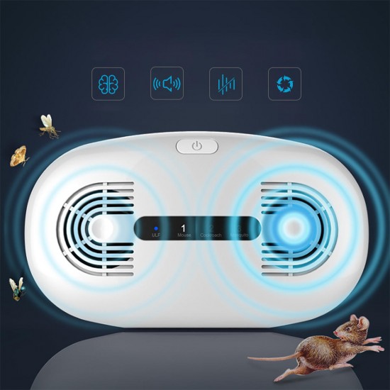 220V Ultrasonic Pest Dispeller Repeller Control Electronic Fly Rat Mosquito Rodent Insect Bug Killer